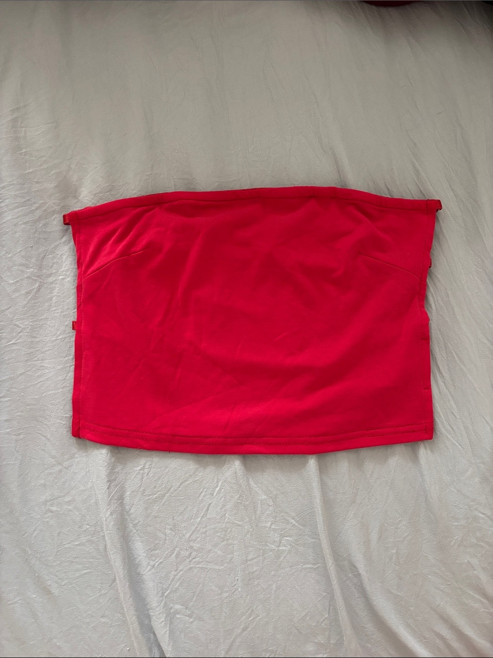Red Strapless Tube Top with  Adjustable Straps on back